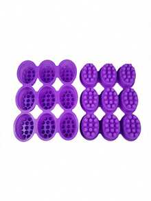 1/2pcs Oval Silicone Mold - Double Cavity Massage Soap Mold, Suitable For Handmade Soap Making - Easy Demold, Durable And Flexible, Can Be Used To Make Creative Handmade Soaps, Also Suitable As Wedding Gifts - Multicolor - View 6