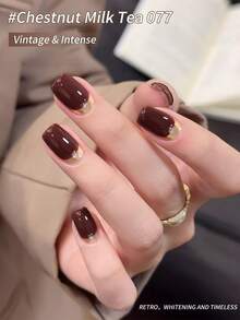 XEIJAYI 6 Colors 15ml Caramel Brown Series Gel Nail Polish, Glossy & Shiny Semi-Permanent Solid Color Nail Polish, Removable UV Nail Polish, Autumn/Winter Nail Design - 彩色 - 查看 4