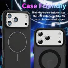 3pcs 17 Pro / 17 Pro Max / 16 Pro Max / 16 / 16 Pro / 16 Plus / 15 Pro Max / 15 Pro / 15 Plus / 14 Pro Max / 14 / 13 / 12 / 11 Camera Lens Protective Film, Flash Version - Compatible With IPhone 17 Pro Max, Wind Metal Independent Shiny Ring Protective Case, 9H Scratch Resistant Tempered Glass, Silver - Silver - View 7