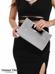 Women's Handbag, Sparkling Rhinestone Sequin Shiny Bag, Shoulder & Crossbody Bag, Simple & High-End Design, Perfect For Wedding, Party, Birthday, Nightclub & Banquet Gift - Silver - View 5