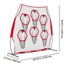 8 X 8 Ft Football Trainer Throwing Net, Training Throwing Target Practice Net With 6 Target Pockets, Knotless Net Includes Straps And Portable Carry Case, Improve QB Throwing Accuracy, Red - 8*8 Ft 6-hole Red - View 10