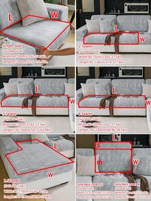 1pc All Season Jacquard Chenille Anti-Slip Sofa Seat Cushion Cover, Soft & Skin-Friendly Modern Minimalist Style, Pet-Friendly & Stain-Resistant Elastic Sofa Slipcover, Suitable For L-Shaped Combination Sofa And 1/2/3/4 Seater Sofa (Sold Individually) - Dark Grey - View 4