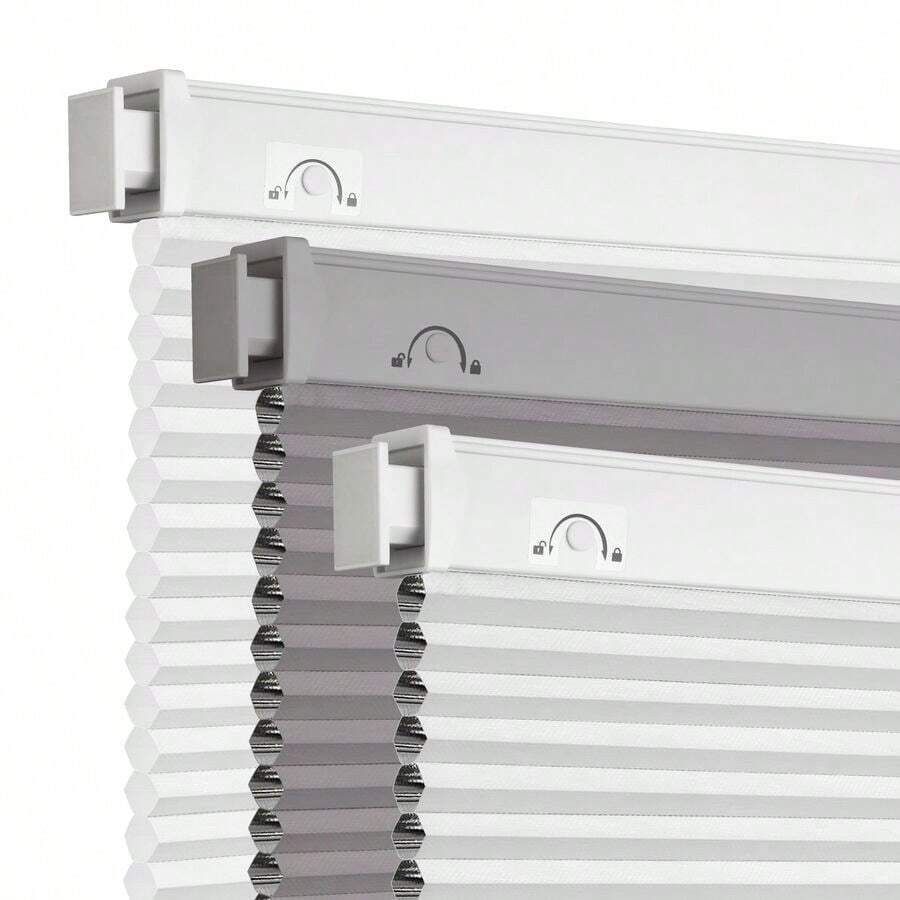 No Tools No Drill Cordless Cellular Shades,34 W X 36 H,Blackout Honeycomb Blinds For Indoor Windows,UV Protection Privacy No Drill Blinds For Home,Door,White - 白色黑色34 - 查看 1