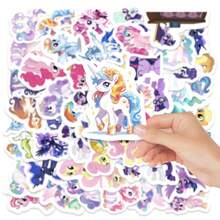 62 piezas/Set Pegatinas de My Little Pony, pegatinas de recompensa de dibujos animados lindos y autoadhesivos para decorar cuadernos, fotos, diarios - Adecuado para manualidades DIY, scrapbooking, decoración de teléfonos, decoración de papelería, decoración de diarios, botellas de agua, decoración del hogar, y también un gran regalo para familiares y amigos, esencial para volver a la escuela - Multicolor - Ver 1