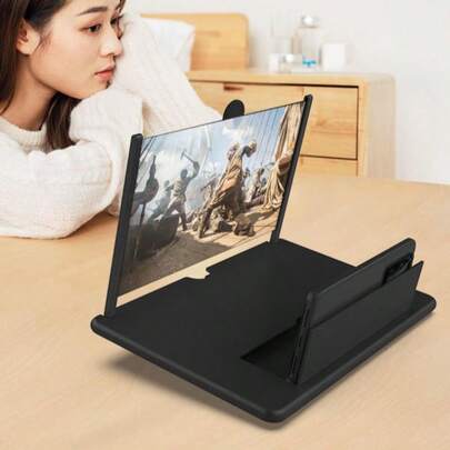 Amplificador de pantalla de teléfono móvil de 12", proyector de pantalla de aumento 3D HD para películas y videos, plegable