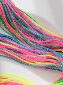 30pcs/Set Colorful Shiny Ribbon Hair Ties For Girls, Punk Style Braided Hair Accessories - Multicolor - View 8