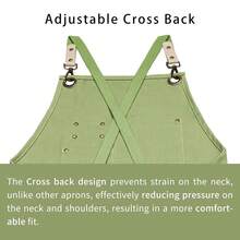 Dulabi Apron, Adjustable Chef Apron For Women And Men With Large Pockets, CooFKing Kitchen Apron With Back Straps - Green - View 6