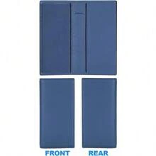 Premium Leather Checkbook Cover For Men And Women Checkbook Holder Wallet RFID Blocking - 藍色復古 - 查看 5
