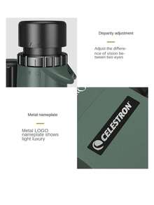Celestron Outland X 8x42 10X42 绿色双筒望远镜，多层镀膜光学镜片和 BaK4 棱镜，成人适用 - 軍綠色 - 查看 6