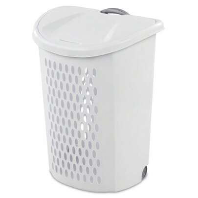 Wheeled Hamper, Plastic Laundry Hamper With Wheels For Easy Transport, White
