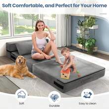 Folding Futon Sofa Bed, Convertible Foldable Chair Bed, Small Couch for Home - Gris - Ver 2