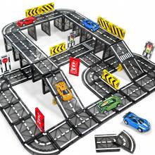 磁性积木道路扩展套装，耐用创意STEM学习玩具，包含弯道和直道赛道，适合3岁以上儿童，学前感官学习玩具，幼儿生日礼物 - 彩色 - 查看 1