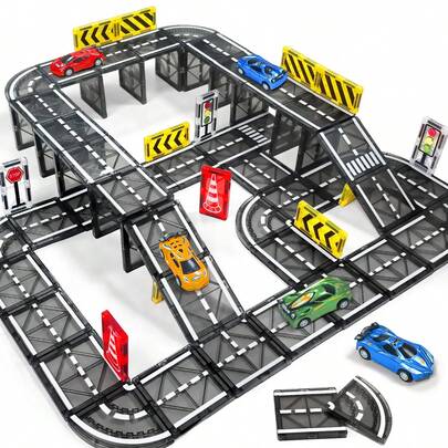 Bộ xếp hình nam châm xây đường mở rộng, đồ chơi STEM sáng tạo bền bỉ, bao gồm đường đua cong và thẳng, phù hợp cho trẻ từ 3 tuổi trở lên, đồ chơi giáo dục giác quan cho trẻ mầm non, quà sinh nhật cho bé.