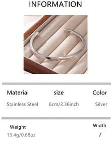 1pc Fashionable Unique Mobius Ring Titanium Steel Bracelet, Unisex Couple Bangle, Suitable For Daily Wear And Boyfriend's Birthday Gift - Möbius - View 7