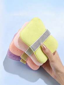 Elastic Soap Holder + Loofah Bath Sponge, Anti Slip Exfoliating Tool, Bathtub Shower Soap Storage Container, Essential Household Tool. - Multiple Styles - View 3