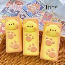 1 件装柔软面包吐司慢回弹玩具，创意柔软挤压减压玩具，生日、节日、圣诞节可爱礼物