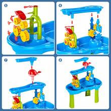 Kids Sand Water Table , 3-Tier Sand And Water Play Table Toys For Kids, Summer Activity Tables Outside Beach,Birthday Gift - Blue - View 6