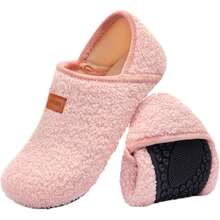 ¡RecomendadoTanamo - Pantuflas de casa para mujeres y hombres, pantuflas descalzas para interiores, zapatos de casa, cómodas pantuflas para el hogar, recámara, viajes, yoga, Rayas Rojo Claro, 6.5-7.5¡Top de Temporada - rosado - Ver 1