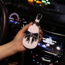 1pc Rhinestone Bow Car Key Holder, Luxury Cute Universal Car Key Chain Case - Multicolor - View 8