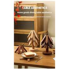 Solid Wood Heat-Insulating Mats, Placemats, Household Heat-Resistant Coasters, Creative Casserole Mats, High-End Texture, Heat-Insulating Mat Sets. - Multicolor - View 2