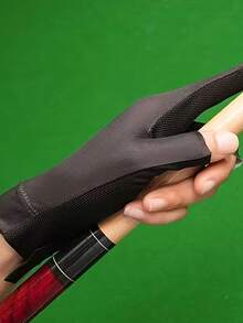 1只专业斯诺克台球手套，三指设计，透气丝滑面料，防滑，左右手通用 - 彩色 - 查看 6