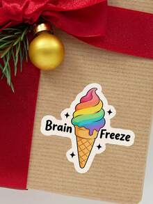 1 pieza Divertivos Adhesivos de Vinilo - El Helado Hace Que Tu Cerebro Se Congele - Adhesivos para Coche, Portátil, Botella de Agua - Texto Negro Llamativo Sobre Fondo Blanco - Fácil de Aplicar y Retirar, Adhesivos para Coche, Útiles Escolares, Temporada de Vuelta al Colegio - Vehículos - Ver 11