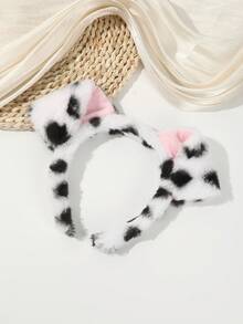 1pc Cute Cartoon Plush Headband, Super Adorable Spotted Puppy Ear Headband, Funny Daily Makeup Washing Face Hair Accessories, Suitable For Holiday, Theme Park, Party, Cosplay, Photo Shoot, Performance - Multicolor - View 9