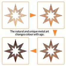 1pc Natural Rusty Metal Spiral Vintage Lucky Star Weathervane Decor - 25.02cm Diameter, Suitable For Outdoor Garden Decoration, Applicable To Yard, Balcony, Window, Indoor & Outdoor Use, Garden Decor, Balcony Accent, Rustic Charm, Exquisite Design, Metal Craft, Holiday Decoration, Thanksgiving, Seasonal Decor, Halloween Decor, Most Suitable For Christmas, Perfect Thanksgiving Decoration - Rust Brown - View 9