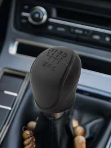 1pc Universal Black Silicone Anti-Slip Car Gear Shift Knob Cover Protector - Solid Color - View 1