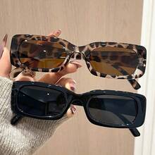1/2 Pack Small Frame Glasses For Women - Timeless Black & Leopard Print Series, Perfectly Fits Most Face Types - 彩色 - 查看 1