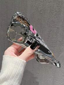 唇形豹纹拼接彩色彩绘奶油质感电镀软手机壳，兼容 17/17 Pro Max、16/16 Pro/16 Pro Max、15、XR、7P/8P、P12 Pro Max、P13 Pro Max、P14 Pro Max、P13、P14、P11、P12、P14、XS/S/XS Max/7/8/GES2，可爱时尚加厚保护手机壳 - 彩色 - 查看 5