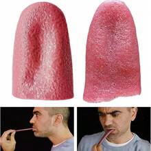 1pc Realistic Fake Tongue Magic Trick Prop, Halloween Scary Pierced Tongue Prank Gag Magic Show - Multicolor - View 6