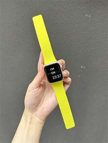 1pc Unisex Litchi Texture Silicone Magnetic Watch Band, Compatible With Apple Watch 42mm, 38mm, 40mm, 41mm, 44mm, 45mm, 46mm, 49mm, Fashionable Smart Watch Replacement Strap For Series Ultra2, Ultra SE2, SE 11, 10, 9, 8, 7, 6, 5, 4, 3, 2, 1