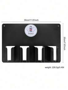 Multi-Functional Hair Clipper Rack - Wall Mounted Hair Cutter Brush Holder Stand For Easy Storage And Organization - Black - View 6