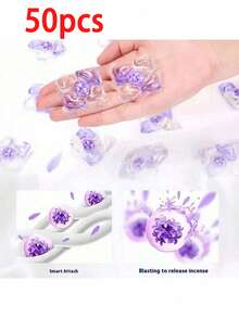 20-100pcs 5-In-1 Laundry Detergent Pods, Laundry Beads, Long-Lasting Fragrance, Heavy Duty Stain Removal, Color Protection, Concentrated Laundry Liquid, Fabric Softener, Anti-Bacterial Anti-Dust Mite, Suitable For Washing Machines - Purple Lavender Scent - View 12