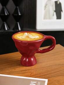 1pc Premium Design Stemware, Ceramic Material, Unique Design Coffee Cup, Suitable For Home, Office, Cafe Use - Multicolor - View 7