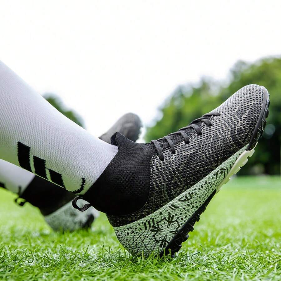 Men's Soccer Cleats, Women's Indoor Soccer Shoes, Unisex Baseball Turf Shoes, Football Cleats, Adult Soccer Shoes, Training Athletic Sneakers - Black - View 1