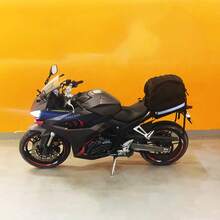 Motorcycle Travel Luggage Bag: Windproof And Rainproof Trunk Rack Bag, Black, Universal Motorcycle Tail Bag, Reflective Strip Design, Motorcycle Tail Bag Accessories, 22-34L Expandable Motorcycle Rear Seat Bag, With Waterproof Rain Cover, Outdoor Sports Motorcycle Luggage Storage Backpack Handbag, With Shoulder Strap, Pockets And Elastic Cord, Black Sports Bag, Suitable For Sports, Fitness, Exercise, Large Capacity Travel Bag - Multicolor - View 3