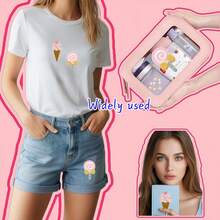 2pcs Cartoon Lollipop & Ice Cream Embroidered Cloth Patches, Self-Adhesive Decorative Patches For Clothing, Bags, Phone Cases, Curtains, DIY - Multicolor - View 4
