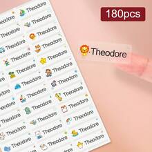 60-360张定制透明防水姓名标签，个性化贴纸，适用于水瓶、午餐盒和个人物品，是日托、露营和体育活动的理想之选，持久耐用，方便识别您的物品，营造温馨氛围，秋季家居焕新，圣诞装饰，家居和谐，办公室装饰 - 透明的 - 查看 16