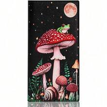 Premium Leather Checkbook Cover For Men And Women Checkbook Holder Wallet RFID Blocking - Black Mushroom - View 1