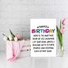 1pc, Funny Birthday Card, Creative And Humorous Birthday Wishes Card, Best Gift For Best Friend, Sister, Family, Brother, Boyfriend, Husband, Small Business Supplies, Thank You Cards, Birthday Gift, Cards, Unusual Items, Gift Cards - Multicolor - View 6