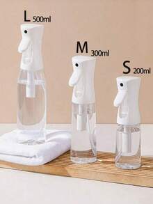 1pc 200ml/300ml/500ml Refillable Fine Mist Spray Bottle With Atomizer Pump, Suitable For Kitchen, Living Room, Bathroom, Garden - White - View 2