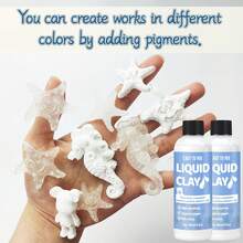 130毫升/60毫升液体粘土，适用于聚合物粘土，白色液体聚合物粘土，质地细腻，柔韧坚固，适用于DIY装饰品、珠宝、家居用品，非常适合初学者和艺术家。 - 白色 - 查看 3