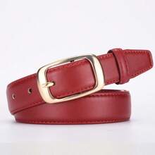 女士金色合金扣简约纯色腰带套装，灵活可调节时尚百搭装饰腰带，耐用PU皮革材质宽腰带 - 适合春、夏、秋、冬四季穿着，休闲、办公、日常通勤皆宜，完美搭配牛仔裤、休闲裤、连衣裙，是情人节、生日、周年纪念日的理想礼物。 - 彩色 - 查看 19