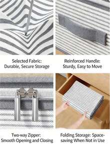 床边收纳袋、抽屉式衣柜收纳袋、布艺被子收纳方案，扁平、防尘、防潮、加厚无纺布拉链折叠收纳袋，适合秋冬夏三季收纳被子，也可用于床下收纳衣物。秋季必备，这些收纳袋是收纳被子、衣物和其他物品的理想之选。 - 彩色 - 查看 10