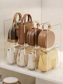 4pcs Transparent Wardrobe Storage Bags With Handles, Detachable Shelf Organizers For Bedroom, Bathroom, Office, Practical Book Shelf L-Shaped Storage Rack, Space Saving, Can Be Used As Car Storage Box, Drawer Organizer, Suitable For Small Handbags, Clothing Storage Such As Sweaters, Socks, Pants, Jeans, Underwear - Clear - View 3