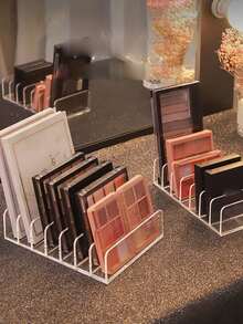 1个透明亚克力7格眼影盘化妆品收纳展示架，适用于梳妆台 - 無色 - 查看 2