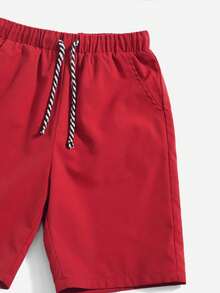 2pcs/Set Toddler Boys' Cartoon Print Short Sleeve T-Shirt And Shorts Set - Red - View 5