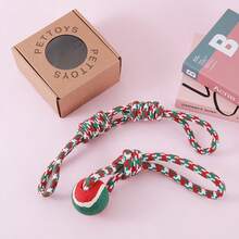 2件装圣诞宠物训练玩具，狗狗拔河绳，打结设计，耐用耐咬材质，可水洗，适合所有狗狗拉扯、投掷、咀嚼。 - 彩色 - 查看 4